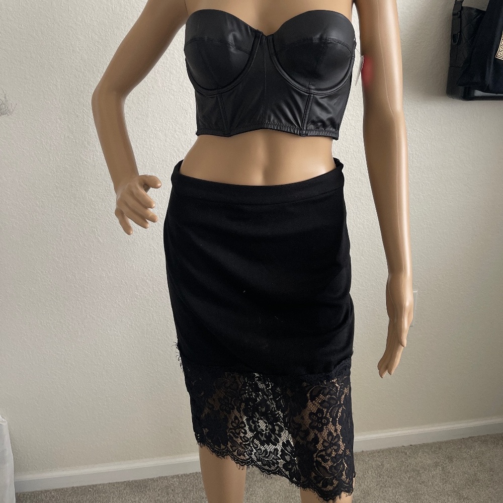 Brand new skirt and and corset leather top